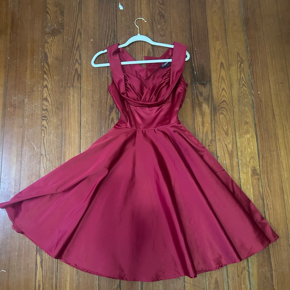 Elegant Red Satin Dress